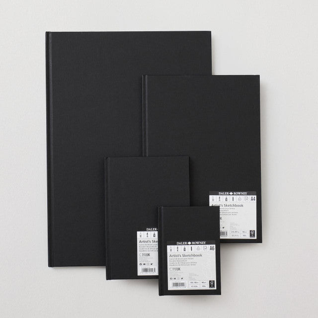 Many sizes Daler Rowney Ebony Hardback Sketchbook Portrait 160gsm